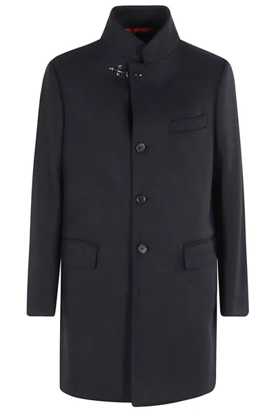 FAY FAY TAILORED BLUE WOOL-BLEND COAT