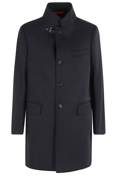 FAY TAILORED BLUE WOOL-BLEND COAT