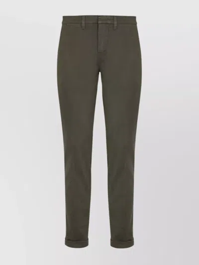 Fay Tailored Capri Style Trousers Featuring Pockets In Gray
