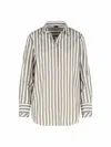 Fay Tailored Cotton Shirt With Vertical Stripes In Multi