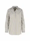 Fay Tailored Cotton Shirt With Vertical Stripes In Multi