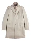 Fay Structured Light Beige Cashmere Coat With Notch Lapels And Flap Pockets In Neutral