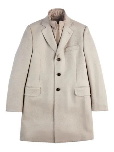 Fay Tailored Double-breasted Coat In Neutral