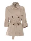Fay Tailored Double-breasted Trench Coat In Neutral