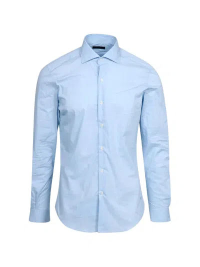 FAY TAILORED LIGHT BLUE POINTED COLLAR SHIRT