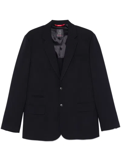 Fay Tailored Midnight Blue Jacket In Black