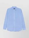 Fay Tailored Shirt With Cutaway Collar And Cuffed Sleeves In Blue