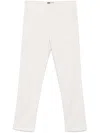 Fay Cropped Trousers With Belt Loops And Pockets In White