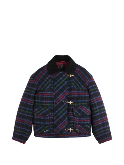 Fay Tartan-check Toggle-fastening Jacket In Multi