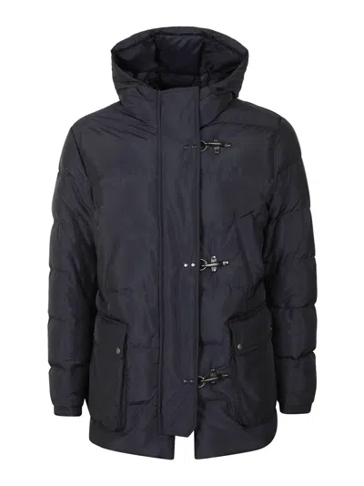 Fay Tech Fabric Puffer Jacket In Azul