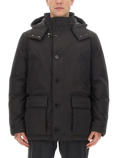 Fay Technical Fabric Caban Jacket - Regular Fit In Black