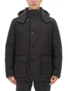 Fay Technical Fabric Caban In Nero