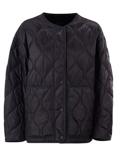 Fay Technical Fabric Jacket With Onion Quilting In Blue