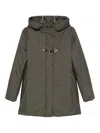 Fay Hooded Coat With Side Pockets And Long Sleeves