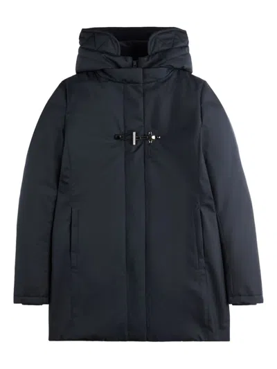 Fay Technical Gabardine Toggle Coat In Black