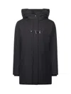 Fay Double-breasted Toggle Coat With Detachable Front Panel In Black