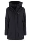 Fay Technical Gabardine Toggle Coat In Black