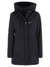 Fay Technical Gabardine Toggle Coat In Black