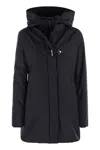 Fay Technical Gabardine Toggle Coat In Blue