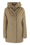 Fay Women Technical Gabardine Toggle Coat In Brown