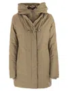 Fay Women Technical Gabardine Toggle Coat In Brown