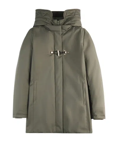 Fay Technical Gabardine Toggle Coat In Gray
