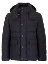 Fay Technical Jersey Down Jacket Coats Blue