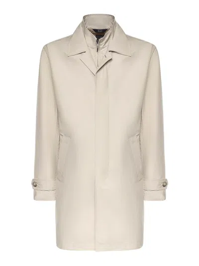 Fay Technical Poplin Morning Coat In Neutral