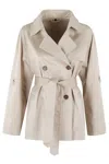 Fay Trench Coat In Technical Poplin In Grey