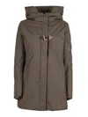 Fay Double-breasted Toggle Coat With Detachable Front Panel In Brown
