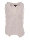 Fay Textured Knit Gilet In Multi