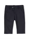 Fay Textured Mid-rise Chinos In Blue
