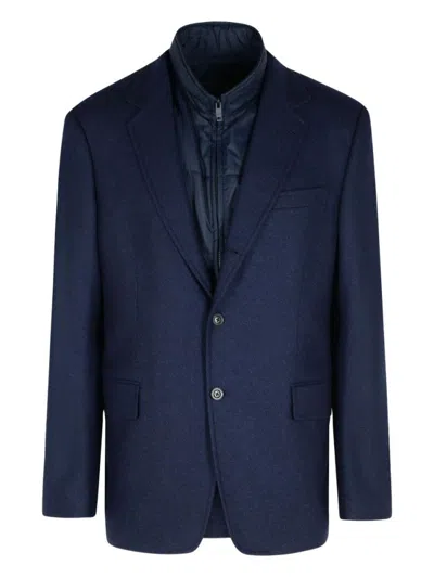 FAY TEXTURED NAVY BLUE BLAZER