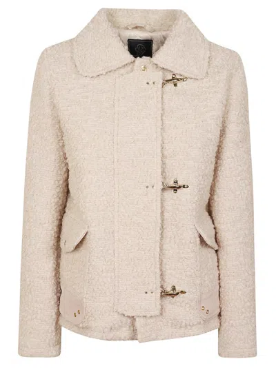 FAY TEXTURED WOOL JACKET WITH CLASSIC COLLAR