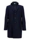 Fay Three-button Detachable-collar Coat In Blue