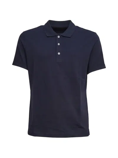 Fay Three-button Polo Shirt In Blue