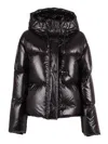 Fay Three-hook Closure Padded Jacket With Attached Hood In Black