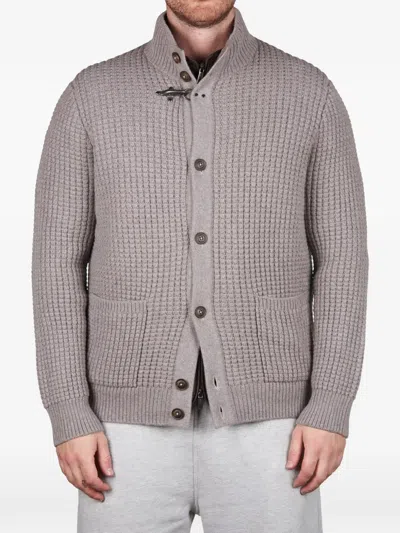 Fay Three-in-one Waffle-knit Toggle-fastening Cardigan In Neutrals