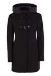 Fay Toggle Coat In Wool Cloth In Black