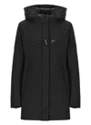 Fay Toggle Coat In Technical Gabardine In Black