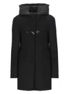 Fay Toggle Coat In Technical Gabardine In Black