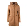 Fay Brown Virgin Wool Blend Coat Women In Black