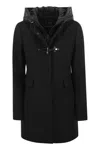 Fay Toggle Coat In Black Wool Blend Fabric In Black