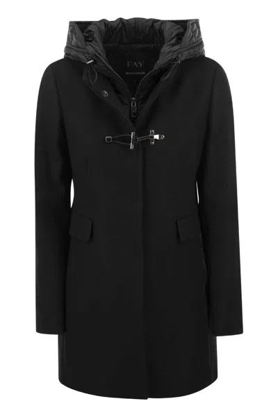 Fay Toggle Coat Foderato In Black