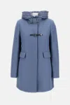 Fay Toggle Coat In Wool Cloth In Blue