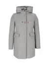 Fay Toggle Double-breasted Coat In Gray