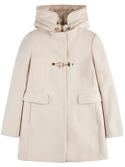 Fay Toggle Coat In Mélange Wool Cloth In Animal Print