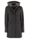 Fay Toggle Wool-blend Coat In Black