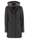 Fay Toggle Wool-blend Coat In Black
