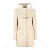 Fay Toggle Coat In Mélange Wool Cloth In Neutral